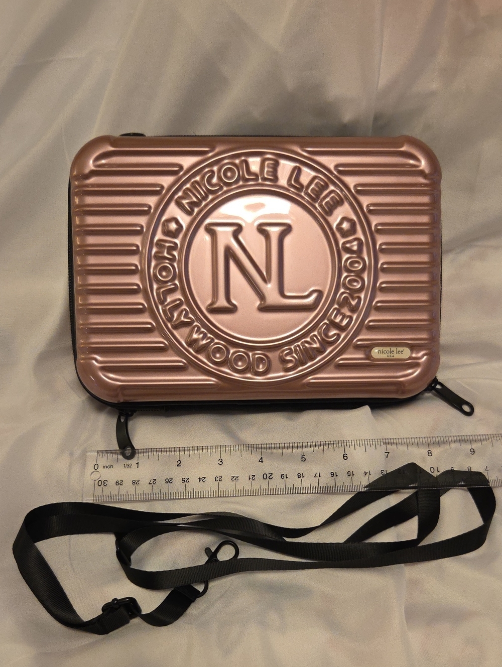 Nicole Lee Rose Gold Embossed Hardcase Crossbody